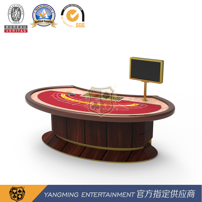 Baccarat Casino Table Mini Six People Oval Step Poker Table Customized Color