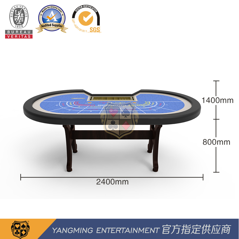 8 Person Baccarat H Table Leg Folding Casino Poker Table Cloth Game