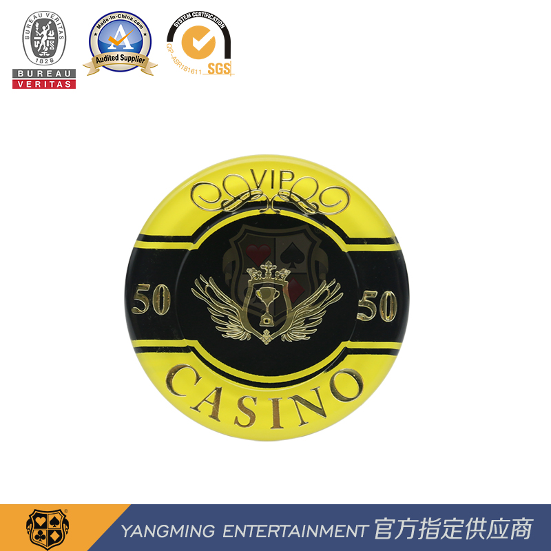 Customized Two Layer Acrylic Poker Chip 760 Pcs Hot Stamping Casino Table