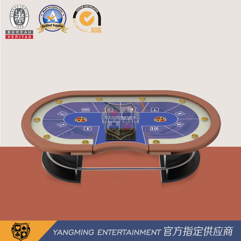 Newly Designed Texas Casino Table Competition Oval Metal Step Poker Club Table