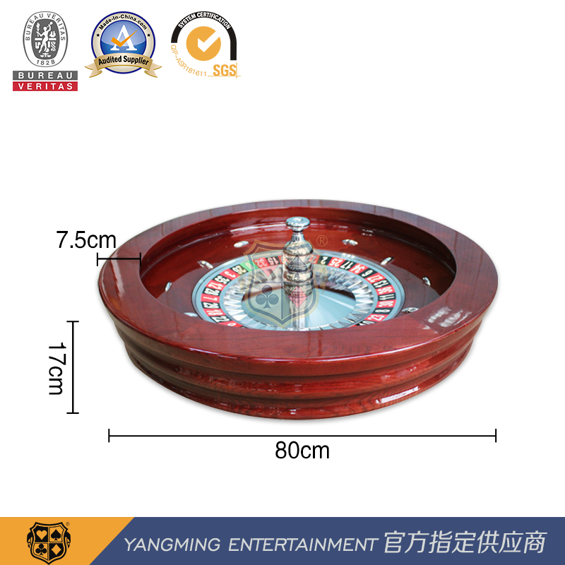 Domestic Solid Wood Roulette Wheel 80cm Casino Game Table Manual Turntable