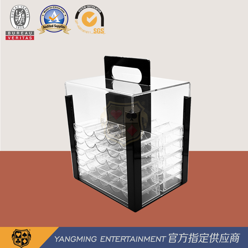 1000pcs Chip Box Acrylic Transparent Thickened Portable Poker Table Chip Box
